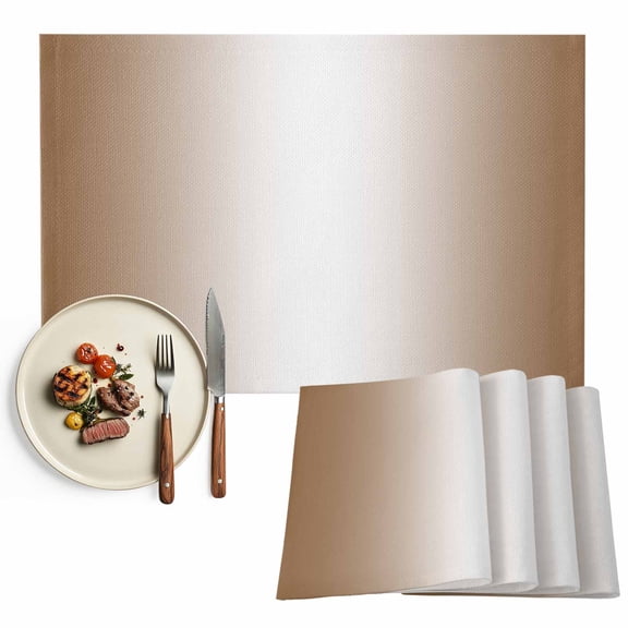 Placemats Set of 4, Ombre Beige Place Mats Gradient Color Tablemats Washable Placemat Table Decoration for Kitchen Table Dinner Party Home Decor Indoor Outdoor 13x19 Inch