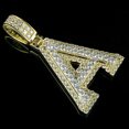 thumbnail image 2 of 1.25Ct Lab Created Diamond Alphabet Letter A Pendant 14k Yellow Gold Plated, 2 of 3