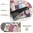 thumbnail image 6 of Round Rugs 8Ft, Pink Blue Spring Floral Round Area Rug Washable Indoor Throw Carpet, Vintage Botanical Flower Large Non Slip Circle Rug for Kids Room RV Home Decor Aesthetic, 6 of 8