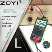 ZOYI 102L Automatic Range Inductance Multimeter Tester: Compact High-Precision Anti-Burn Digital Multimeter Tester with Multi Testers Function 60H-6mH