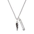 thumbnail image 1 of Delight Jewelry Silvertone Black Lightning Bolt Silvertone Courage Strength Wisdom Honesty Bar Charm Necklace, 23", 1 of 4