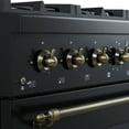 thumbnail image 3 of Forno Antico 36-Inch Freestanding Gas Range, Black, Antique Brass Design, 6 Burners, Convection Oven, Energy Efficient, 3 of 5