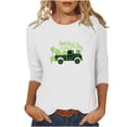 thumbnail image 2 of Fartey 3/4 Length Sleeve Shirts for Women Fashion Funny St Patrick's Day Crew Neck T Shirts Slim Fit Tunic Tops Dressy Casual Holiday Cute Shamrock Graphic Tees White M, 2 of 4