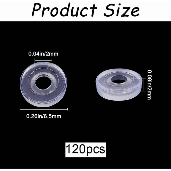 1Box 120Pcs Earring Cushion Clip Earring Back Comfort Pads Anti-Pain Soft Round Donut Small Clear Earring Pads Transparent Clip on Earring Cushion for Clip Earrings Making Support Craft