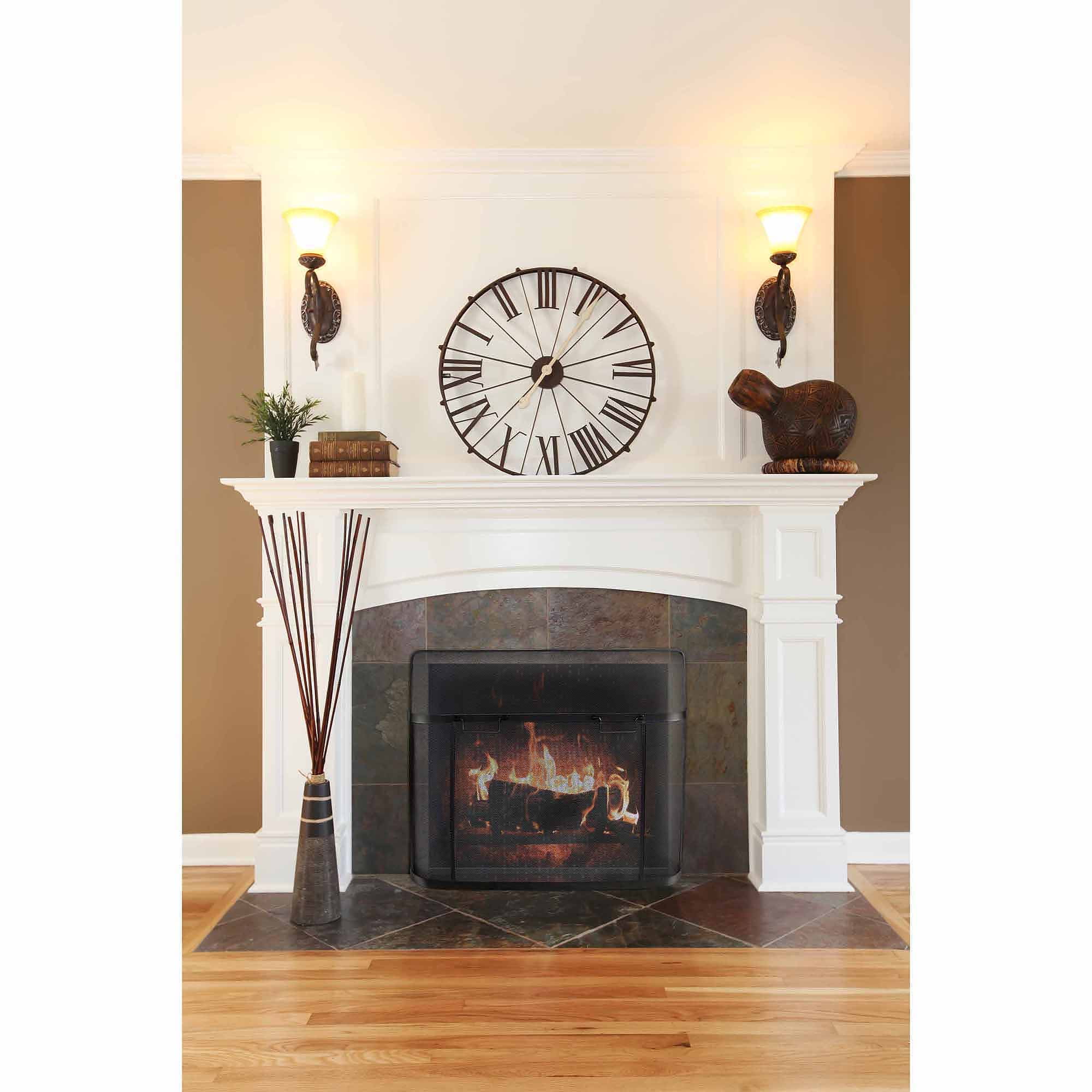 Pleasant Hearth Fireplace Screen Guard Black Walmart Com