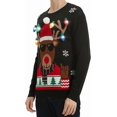 thumbnail image 2 of Chandail de Noël pour Hommes Rudolph Renne Vacances Festif Tricoté Cardigan Mignon Laid, 2 of 5