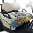 thumbnail image 2 of COEQINE Golf Cart Seat Cushion Cover, Portable Design Folds with Handle, Universal Fit 51.2x30.3", Quilted Comfort Padding with 4 Pockets, for 2/4 Person Seats, Retro Sea Turtle Coral Seashell, 2 of 8