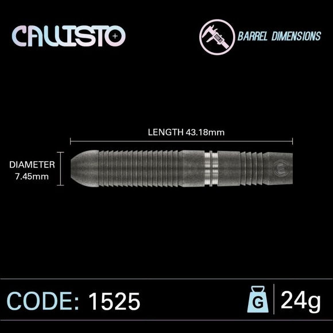 Winmau Callisto 3 Steel Tip Dart Set 24 gram 90% Tungsten Alloy