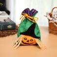 thumbnail image 4 of Injueey Bolsas de embalaje de Halloween, contenedor de almacenamiento para niños, regalo decorativo, bolsa con cordón, suministros para jardín de Kits de decoración para fiestas Calabaza Injueey HA070721-01, 4 of 6