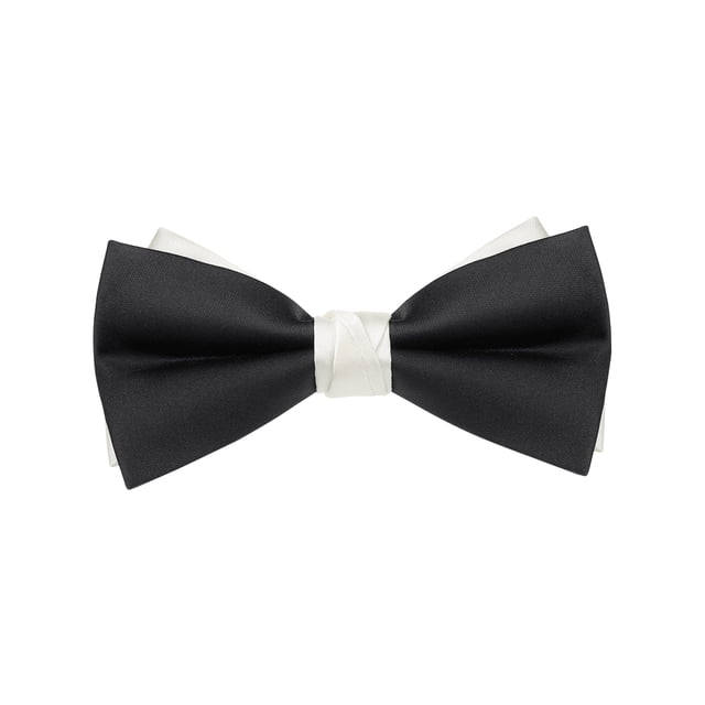 INSPIRAR CHIC Corbata de Pajarita Vintage de Dos Colores para el Día del Padre para Banquete, Boda, Fiesta y Más, Negro-Blanco, Talla Única