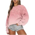 thumbnail image 1 of TIMIFIS Chandail d'Automne et d'Hiver pour Femmes, Mode Décontractée, Imprimé, Col Rond, Chandails à Enfiler, Coupe Ample, Manches Longues, Chandail pour Dames, 1 of 3