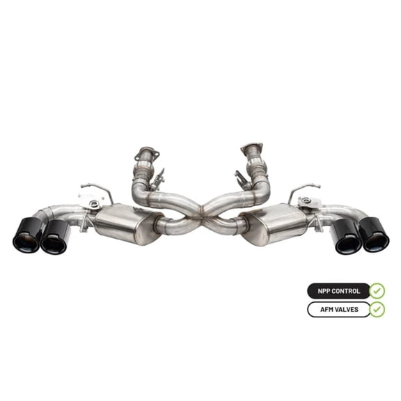 Corsa 20-23 Chevrolet Corvette C8 RWD 3in Valved Cat-Back w/ 4.5in Carbon Fiber Black PVD