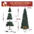 7.5FT Slim Pencil Christmas Tree, Artificial Christmas Tree with 350