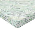 thumbnail image 2 of Ambesonne Nature Fitted Sheet, Modern Leaf Patterns, Full Size, Pale Green Navy Blue, 2 of 3