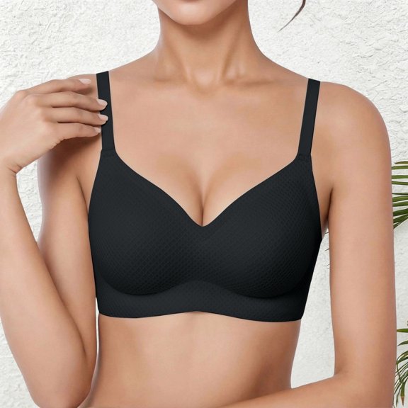 Womens Wireless Bras Seamless Stretch Comfort Bra Deep V Casual Everyday T Shirt Bra