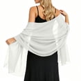 thumbnail image 4 of Women Sheer Chiffon Shawl Wrap Lightweight Scarf Elegant Evening Cover Up Soft Breathable Long Scarf for Dress Formal Party Wedding Beach Sunscreen Wrap Fashion Accessory Gift Idea, 4 of 8