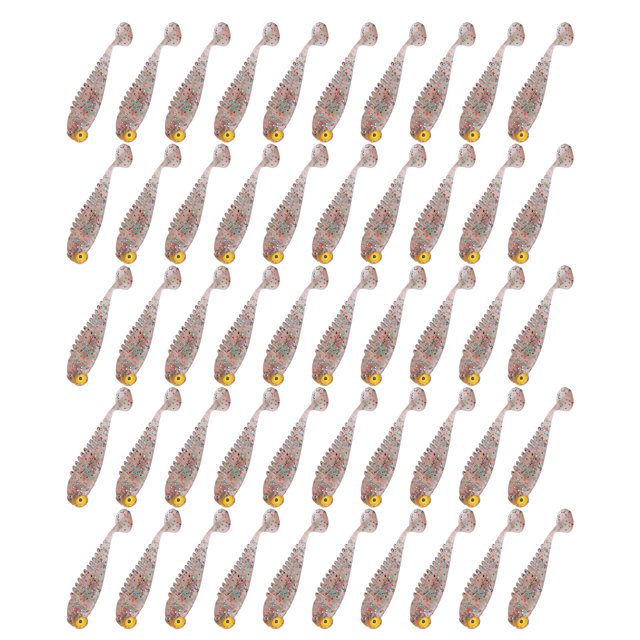 Cebos con forma de pez, 50 piezas/bolsa, señuelos de pesca artificiales, señuelos artificiales de cola de paleta, señuelos artificiales de estética elegante