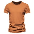 thumbnail image 5 of Hawaii Men‘s Casual Short Sleeve T-shirt 100% Cotton 9 Colors Summer Sports Clothing Top S-5XL High Quality Solid Color T-shirt, 5 of 7