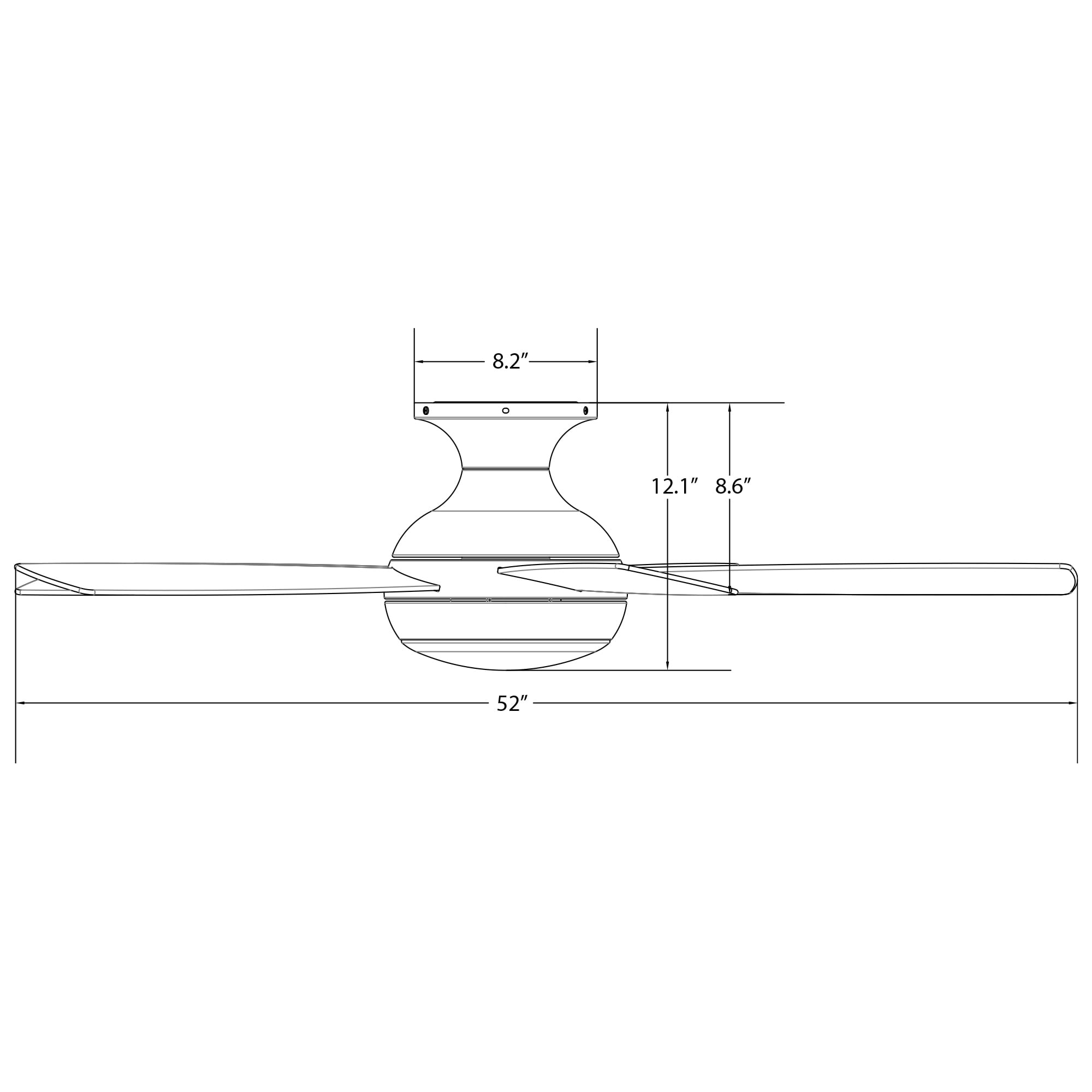 WAC Odyssey 52" Matte White Integrated LED Smart Flush Mount Ceiling Fan with Remote Control