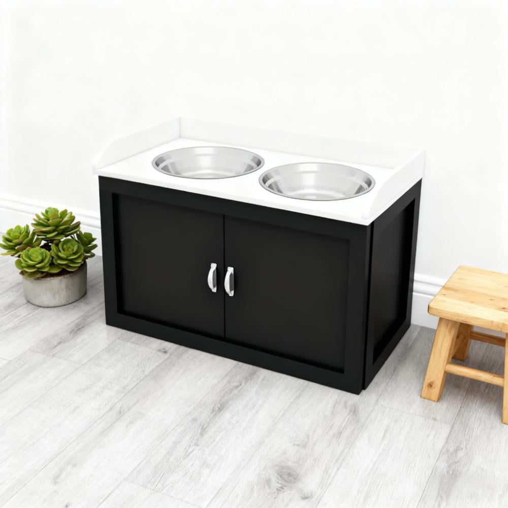 Pet Dish Bowl Set with Storage,Pet Feeding Station,for Large Sized Dogs