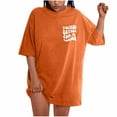 thumbnail image 1 of Pompotops T-Shirt Graphique à Manches Courtes Col Rond Imprimé Lettres Oversize pour Femmes, 1 of 9