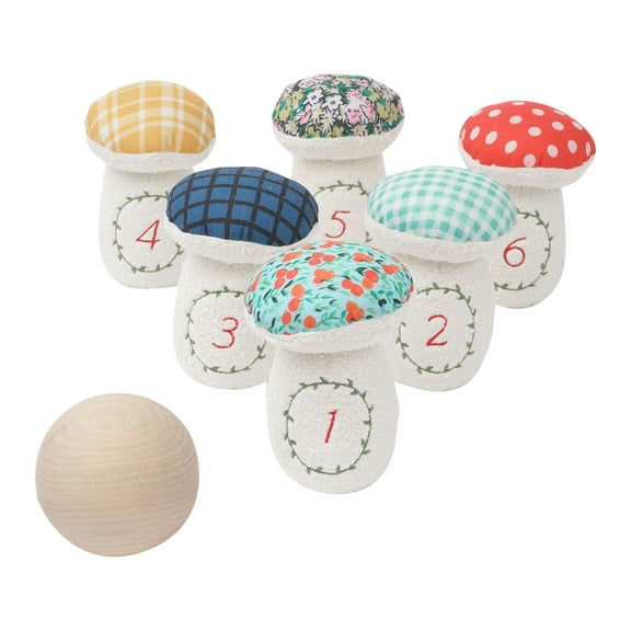 Manhattan Toy Decorative 8-Piece Soft Toadstool Junior Bowling Set for Kids 3 Years and Up