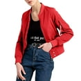 thumbnail image 1 of WREESH Women Sweatshirt Button Slim Zipper Long Sleeve Bomber Jacket Warm Coat Tops, 1 of 1