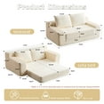 thumbnail image 3 of Hforesty Convertible Folding Sofa Bed for Living Room,Sleeper boneless cloud Couch with pullout bed and Pillows Foldable Floor Chair ,loveseat Lounge Sofa for bedroom,corduroy(WHITE), 3 of 7