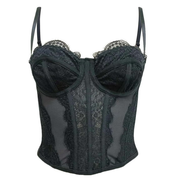 Hauts Corset en Dentelle de Couleur Unie pour Femmes, Corsage Élégant, sous-Vêtements Gainants pour Soirées Festives et