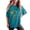 Blue, variant on Womens Tops Women's Fashion Round Neck Drop Sleeves Short Sleeve Flower Printing Womens Blouses For Vacations, Travel, Outings, Walks, And Everyday Leisure,Army Green_S