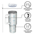 thumbnail image 4 of 1pc Bow 40oz Tumbler with Straw & Handle - Insulated Stainless Steel Cup | Holiday Gift for Man Women (Christmas, Valentine's, Birthday), 4 of 7