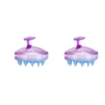 thumbnail image 4 of Qarigey Cepillo de masaje de champú para el cuero cabelludo de silicona de mano, masajeador de pelo para ducha, cepillo de limpieza, cepillo de limpieza púrpura transparente 2piezas Qarigey CBP072514, 4 of 6