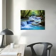 thumbnail image 3 of COMIO Wall Art Tropical Beautiful Waterfall Prints Light Green Forest Natural Landscape Picture Canvas Paintings Scenery Spring Summer landscape for Home Wall Decor Artwork, 3 of 4