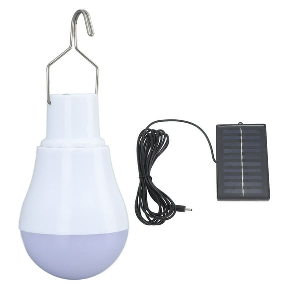 Uadme Panneau Solaire Ampoule LED Lumière Solaire Ampoule Solaire Panneau Solaire Ampoule LED ABS Lumière Blanche 500mAh Batterie Crochet Conception Lumière Solaire pour Tente De Camping d'urgence