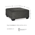 thumbnail image 7 of Bowery Hill Contemporary Fabric Gray Oversized Accent Ottoman, 7 of 7