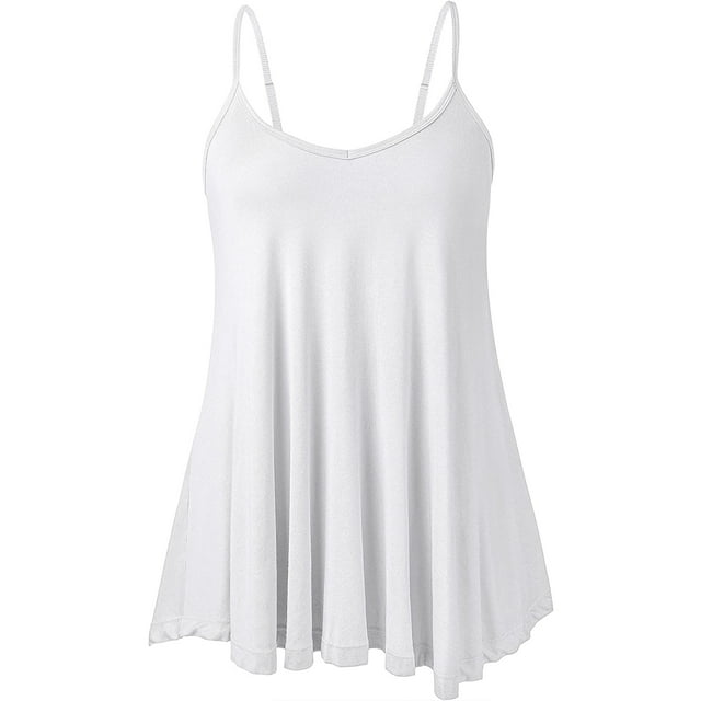 Flowy Tank Tops for Women Camisole with Adjustable Spaghetti Casual Cami Tank Top