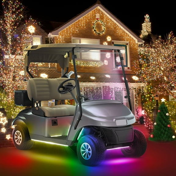 Roykaw Golf Cart LED Light Strips for EZGO Yamaha Club Car, 12 Pcs, for Christmas Halloween Party