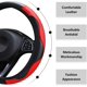 thumbnail image 2 of Funda para volante de coche de piel de fibra de carbono elástica de 37-38 cm (roja), antideslizante, transpirable, sin aro interior, talla universal, 2 of 5