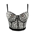 thumbnail image 2 of Abomasnow Women's Rhinestone Crystal Bustier Crop Top Casual Comfort Punk Club Party Corset Tops, 2 of 8