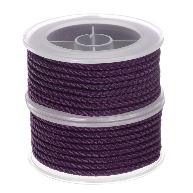 2uds Nylon Hilo Cordel Rebordear Cordón 3mm Extrafuerte Trenzado Nylon Artesanía Cuerda para Pulseras Joyería Fabricación Bricolaje Artesanías 4M/13 Pies, Oscuro Púrpura Unique Bargains cordón de abalorios