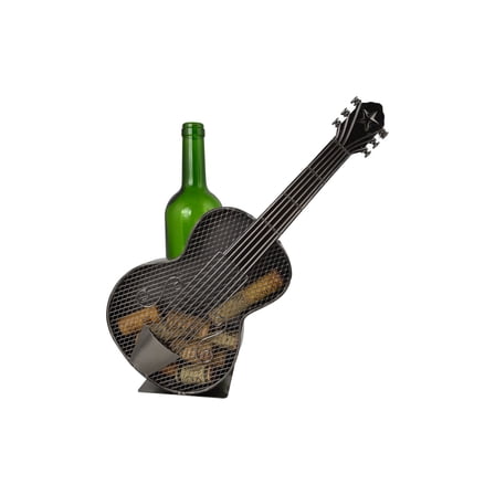 12" Metal Guitar Bottle and Cork Holder