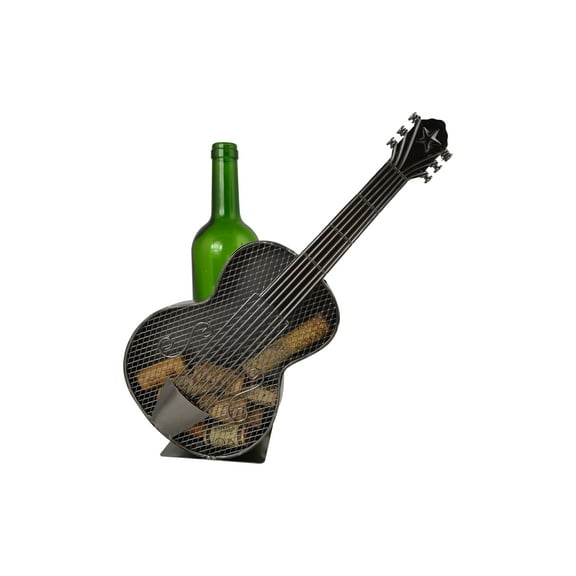 12" Metal Guitar Bottle and Cork Holder