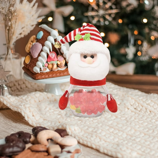 Christmas Decoration Supplies Plastic Christmas Candy Jar Santa Claus Transparent Gift Box Candy Box