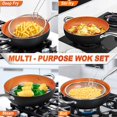thumbnail image 3 of Michelangelo Nonstick Woks And Stir Fry Pans With Lid, Frying Basket & Steam Rack, Nonstick Copper Wok Pan With Lid, Ceramic Wok With Lid, Nonstick Frying Wok, 3 of 3