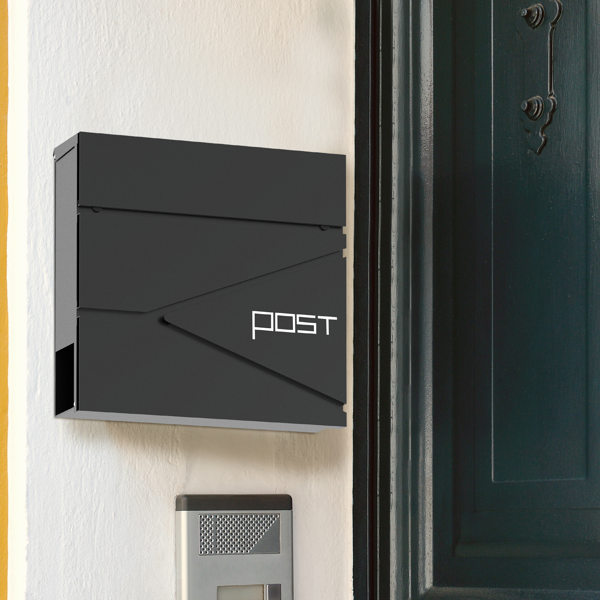 Lockable Wall Mounted Mailbox With 2 Keys For House, Large Capacity Mailboxes For Outside,  14.16" X 14.57" X 3.15"