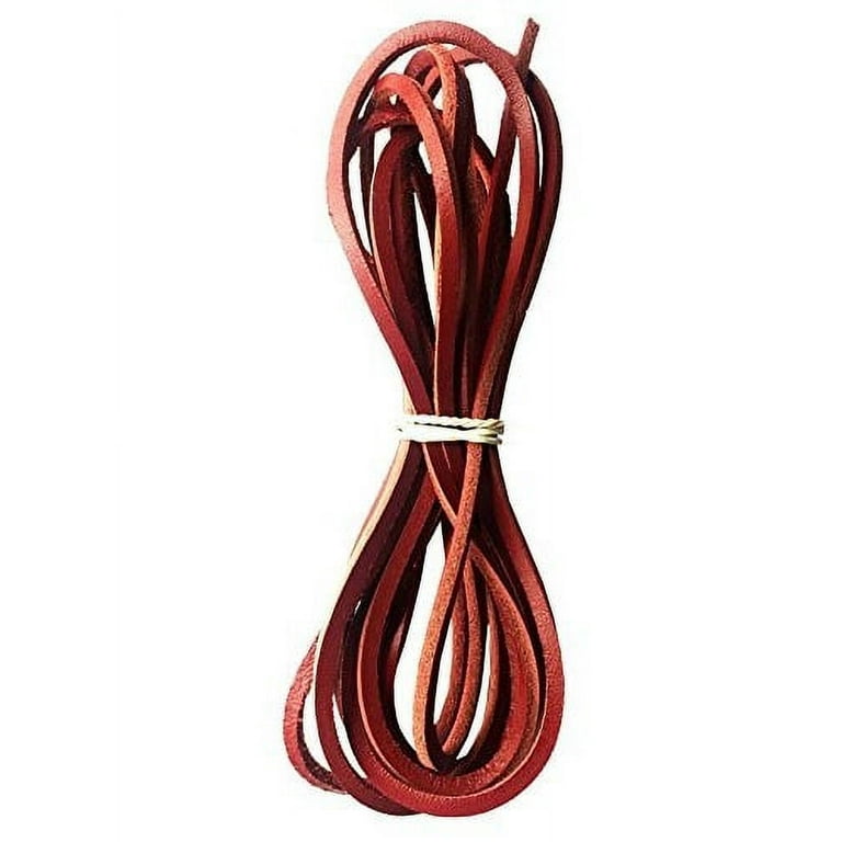 1 PCS of 1/8 Rawhide Leather Shoelaces Shoe Boot Laces Shoestrings Cord  (red, 160cm) 