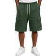 thumbnail image 5 of Delconic Men Lightweight Breathable Knit Cargo Casual Shorts Adjustable Drawstring Stretch Waist Solid Color Relax Fit Bottoms For Running Fishing Weekend Sports Beach Outfit Army Green L, 5 of 6