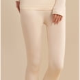 thumbnail image 3 of uublik Thermal Underwear for Women Fleece Lined Long Johns Base Layer Top Bottom Cold Weather Gear for Hunting Running Skiing, Beige, 3 of 5