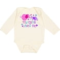 thumbnail image 3 of Inktastic My Nana Loves Me- Cute Elephants Boys or Girls Long Sleeve Baby Bodysuit, 3 of 5