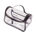 thumbnail image 1 of Bolsa de maquillaje transparente con doble cremallera, multiusos, de PVC, para viaje en casa. Negro, 1 of 9